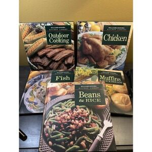 Lot Of 5 Williams-Sonoma Kitchen Library Cookbooks~ Fish, Chicken, Beans, Muffin